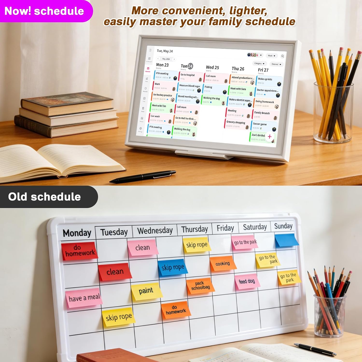 15.6 Inch Digital Calendar Wall Touchscreen – Smart Family Electronic Calendar & Wall Planner, Chore Chart, Meal Planner & Grocery List – 32GB, WiFi6, Digital Picture Frame, Wall & Desk Mountable