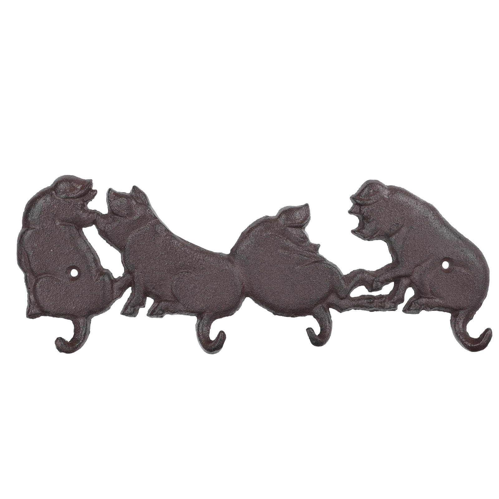 Sewroro Gancho de Pared Vintage Forma de Cerdo, Perchero Decorativo de Hierro Fundido Resistente para Cocina, Salón y Pasillo, Organizador Práctico para Colgar Abrigos y Llaves