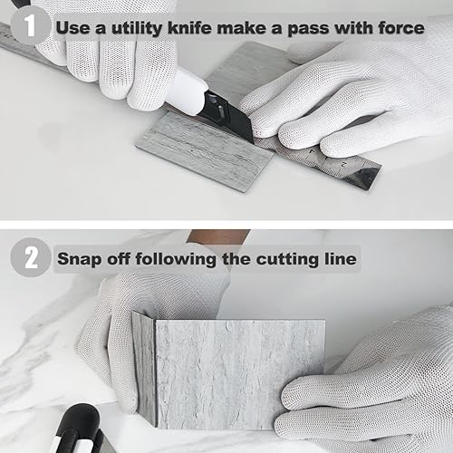 Vista 49 de AULIGET - Azulejo tipo metro de 3 x 6 pulgadas, autoadhesivo para loseta en muro, losetas de cloruro de polivinilo (PVC) grueso para muro