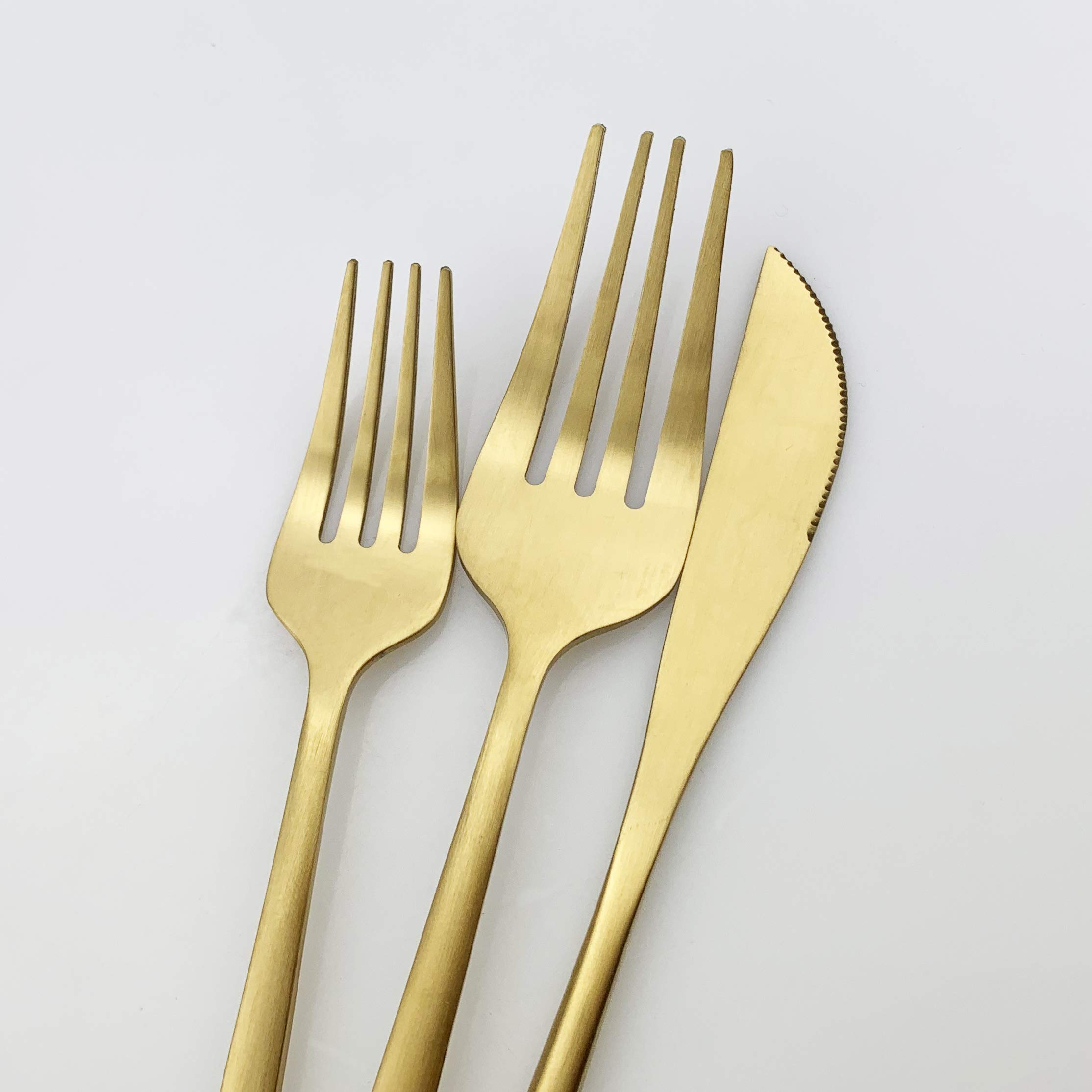 ensemble de couverts, Ensemble de couverts en argenterie, 36 pièces, ensemble acier inoxydable mat, vaisselle, fourchette à dessert, cuillère, d'argenterie, cuisine, argentées(36pcs Red Silver)