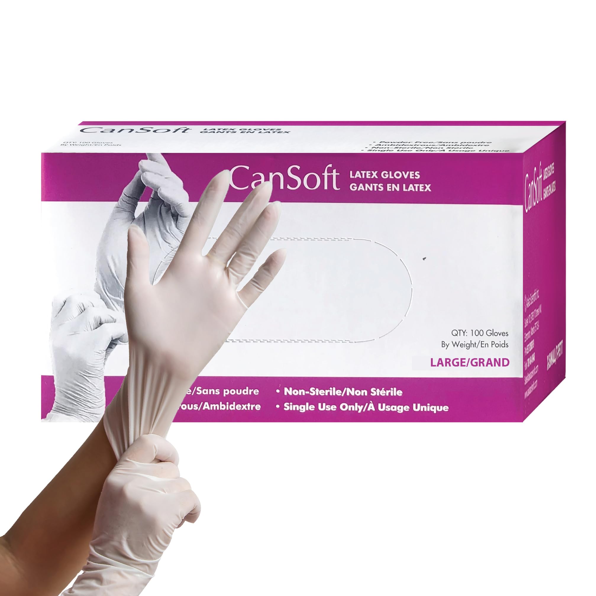 Aaka Scientific Inc. Cansoft Latex Gloves Powder Free Medium (Pack of 1) (Medium).