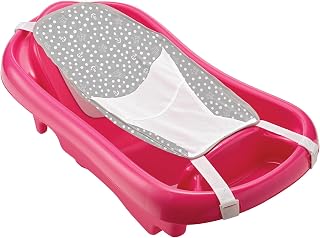 The First Years Sure Comfort 3-in-1 Newborn to Toddler Baby Bath Tub with Mesh Sling - Pink, 0-24 Months