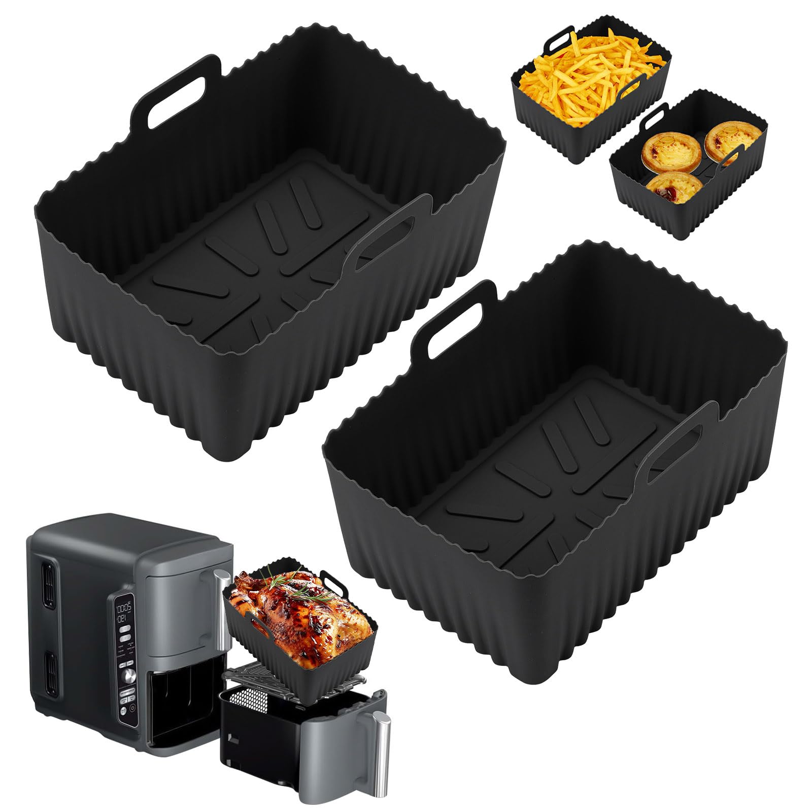 Moules Silicone Pour Friteuse Ninja SL400EU - 2 Pièces Grande Capacité 9.5L