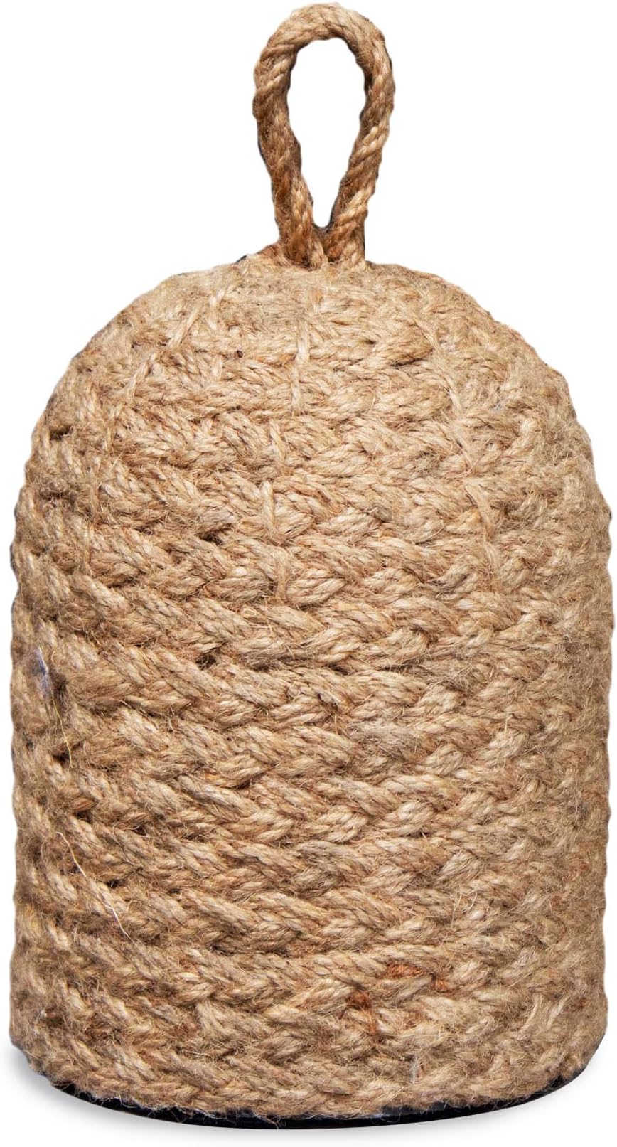 Natural Wicker Door Stopper with Handle, Decorative Door Stop, Heavy Indoor Doorstop, Rustic Farmhouse Blocker Jammer 5.1''D x 7.5''H (Jute)
