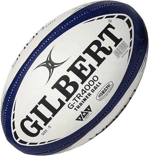 Miniatura 28 de World Rugby Shop X Gilbert G-TR4000 - Pelota de rugby para adultos y jóvenes, tallas 3, 4 y 5, cosida a mano, construcción de 3 capas Negro