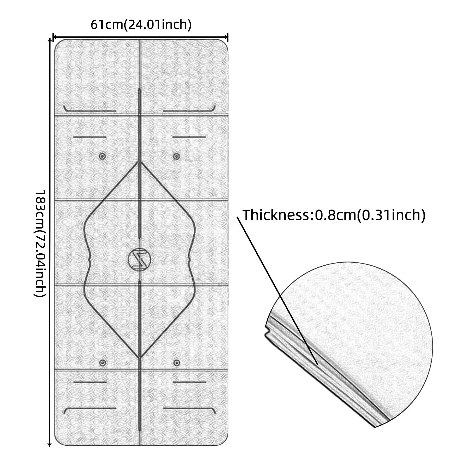 Doblable PortáTil Esterilla de Yoga Ecologica Reforzada Suave Esterilla Fitness Multifuncional Ligera Antideslizante Ejercicio Colchoneta Gimnasia para MeditacióN Entrenamiento