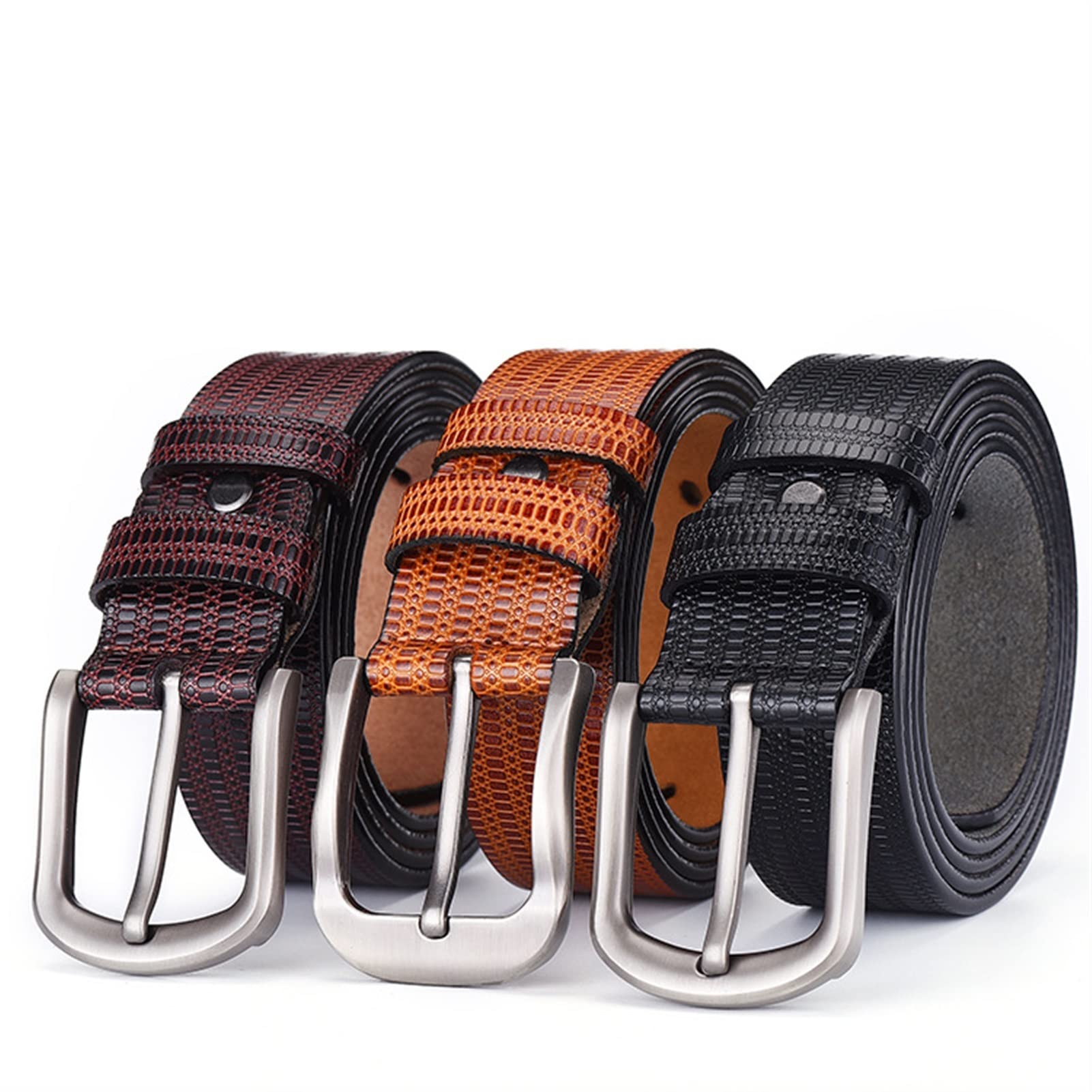 Cinture da uomo, Cintura da uomo in pelle cinghia pin in pelle fibbia da uomo cintura casual formale perno formale borsead giusto fibbia in lega di affari abiti casual usura forte resistente