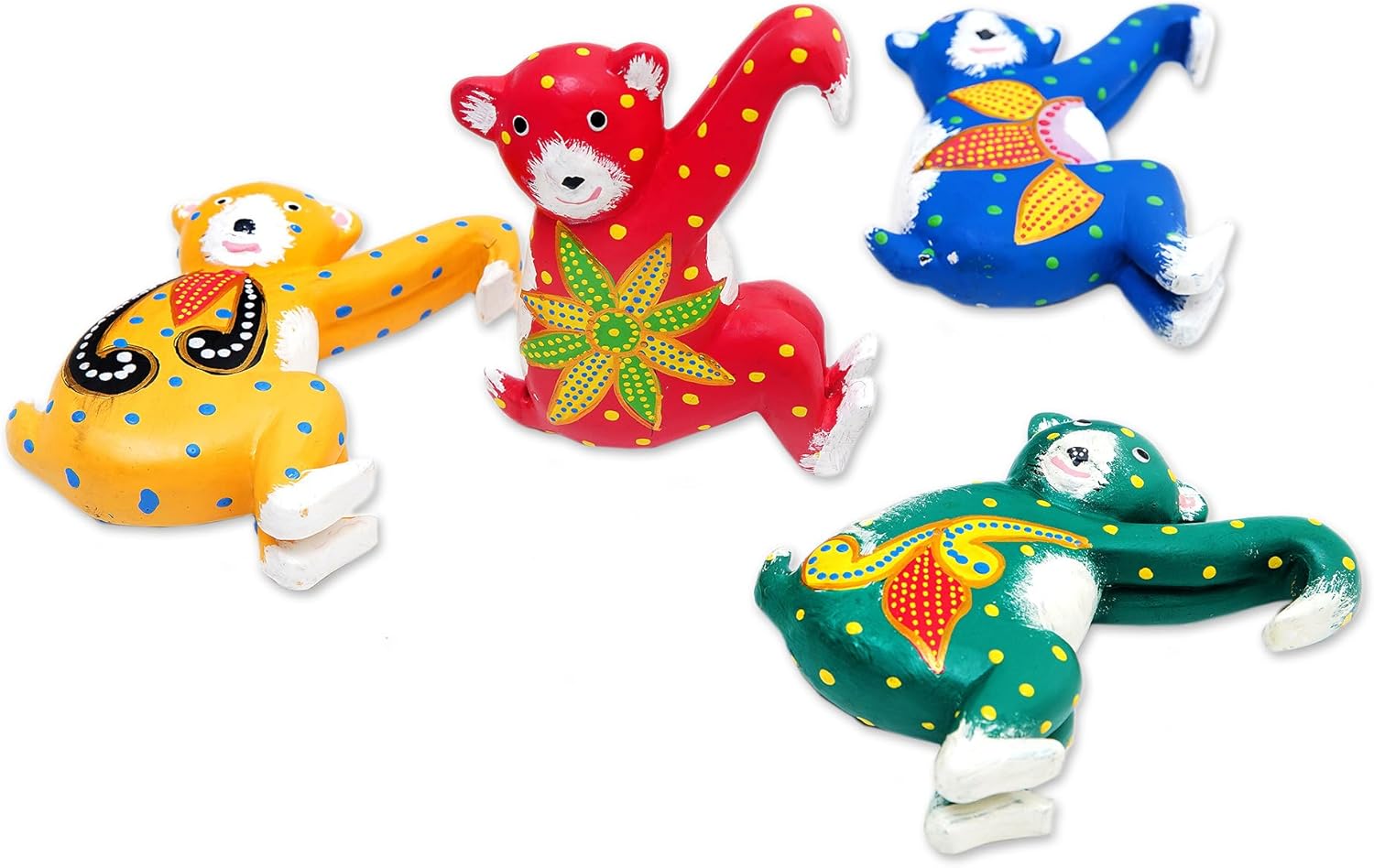 NOVICA Decorative Hanging Ornament from Indonesia 'Island Bears'