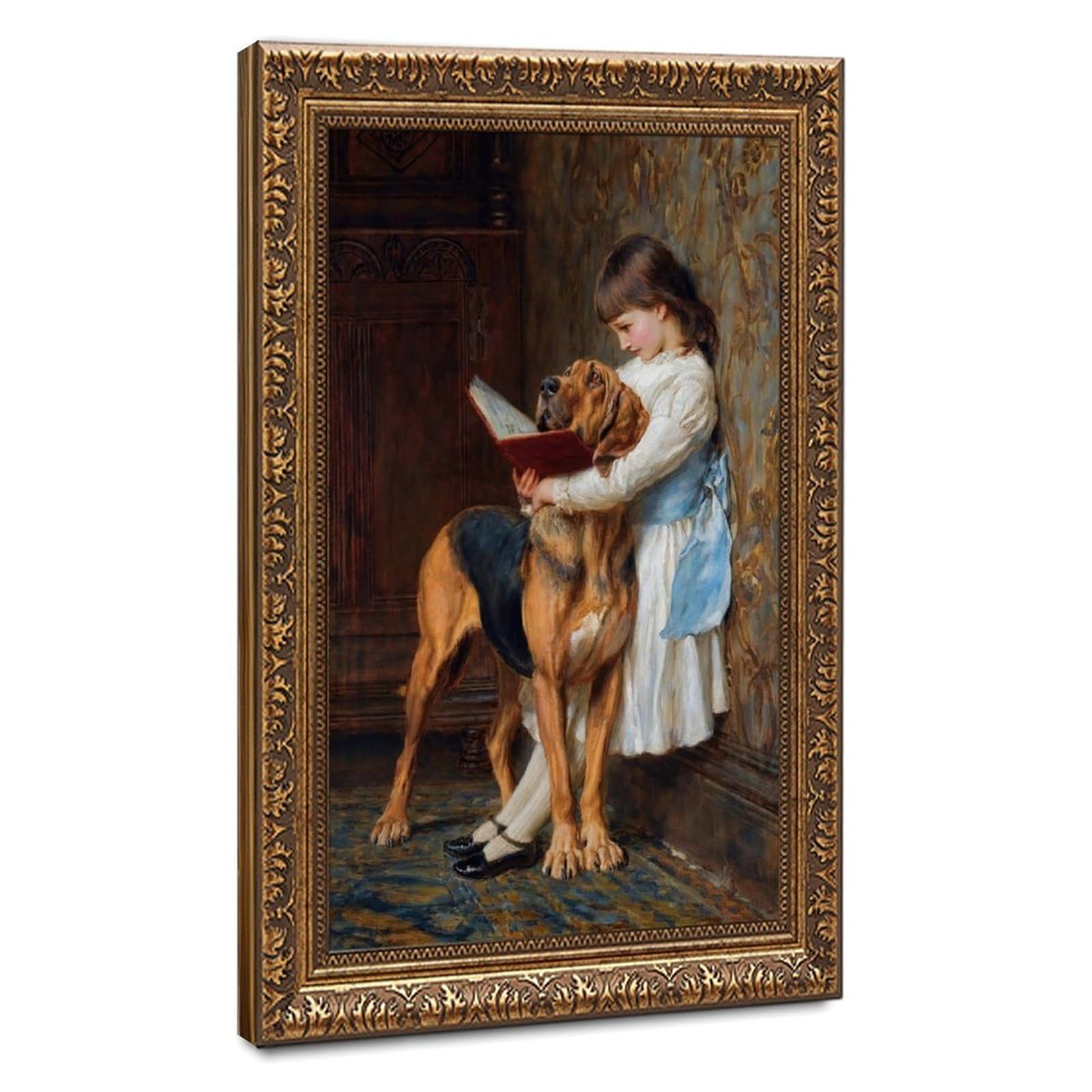 WCYB Compulsory Education by Briton Riviere Art Print Posters Prints Canvas Deco Paintings Wall Art Hangable Frame 20" L X 30" W