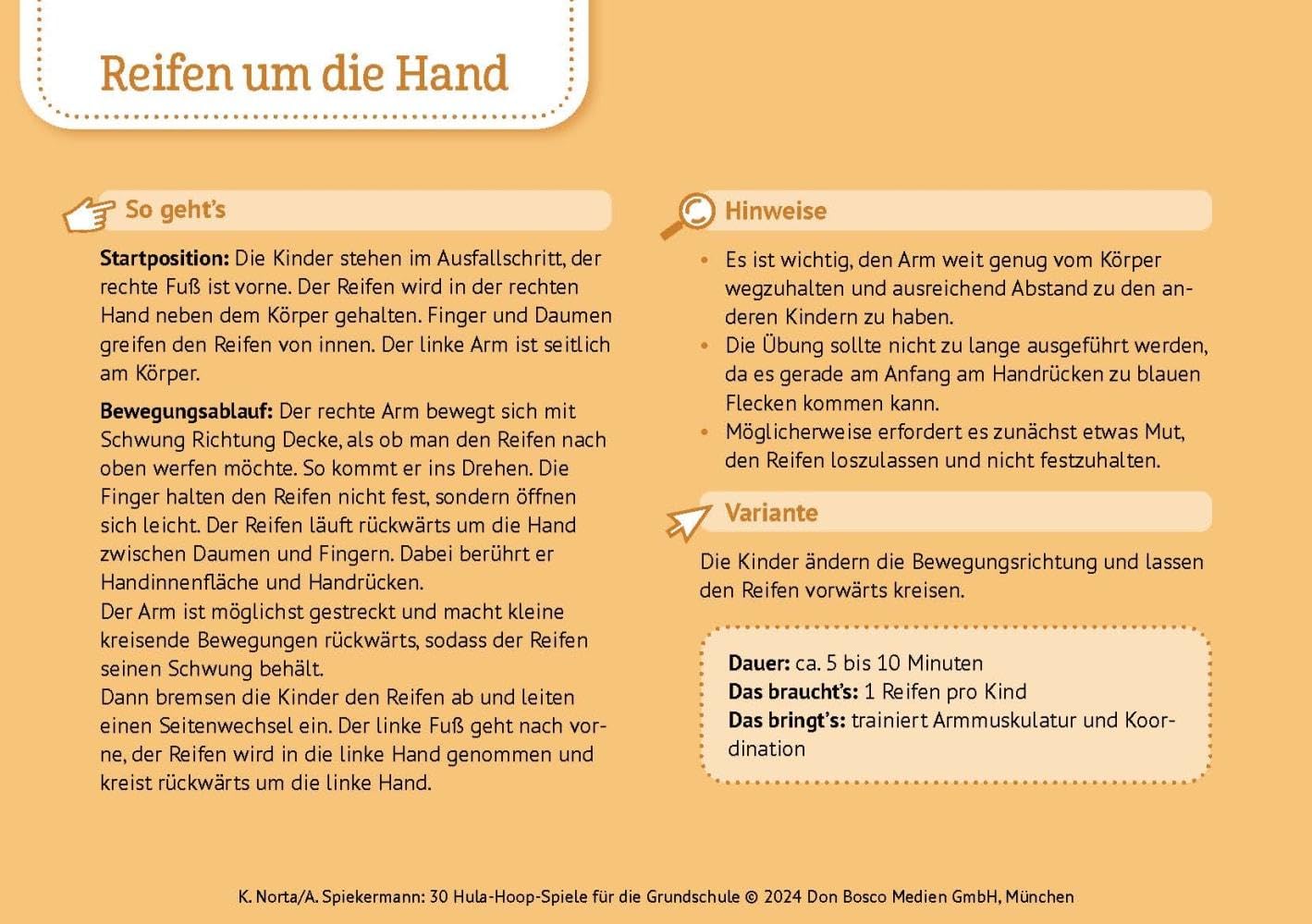 30 Hula-Hoop-Spiele für die Grundschule: Bildkarten zu Bewegungsspielen mit Reifen für Sportunterricht und Kinderturnen. Von schnellen Aufwärmspielen ... und innere Balance. 30 Ideen auf Bildkarten)