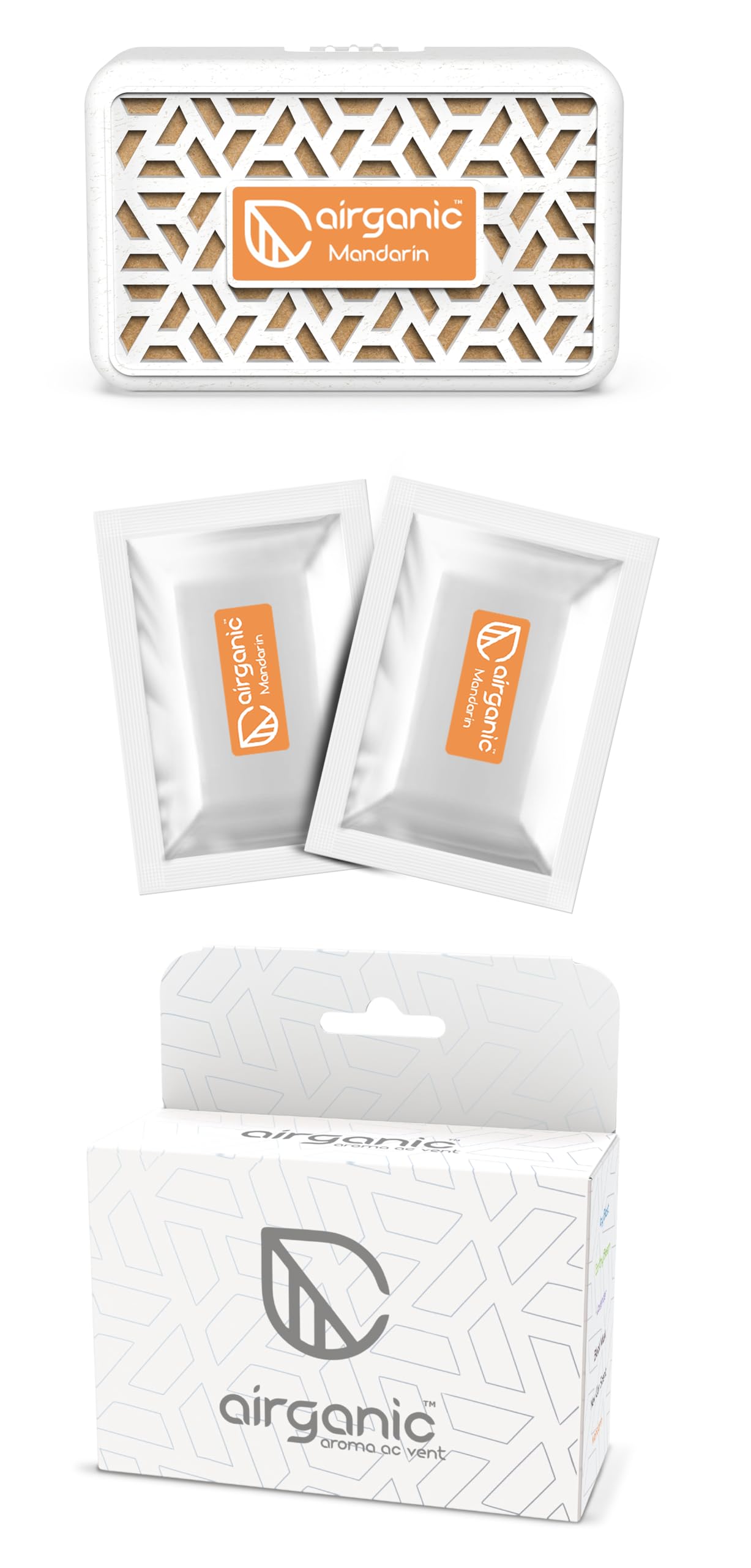 Airganic Aroma Car AC Vent - Mandarin Combo Kit | Long-Lasting Fragrance | Spill-proof (B0CRDK2GYB) Amazon Price History, Amazon Price Tracker