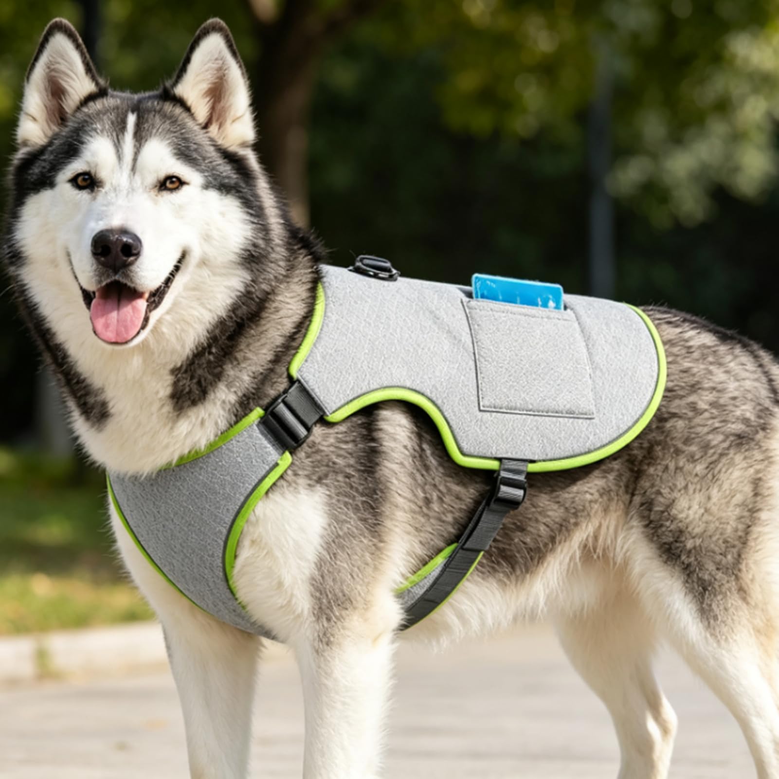 Gilet Rafraîchissant pour Chien Réglable Réfléchissant Respirant