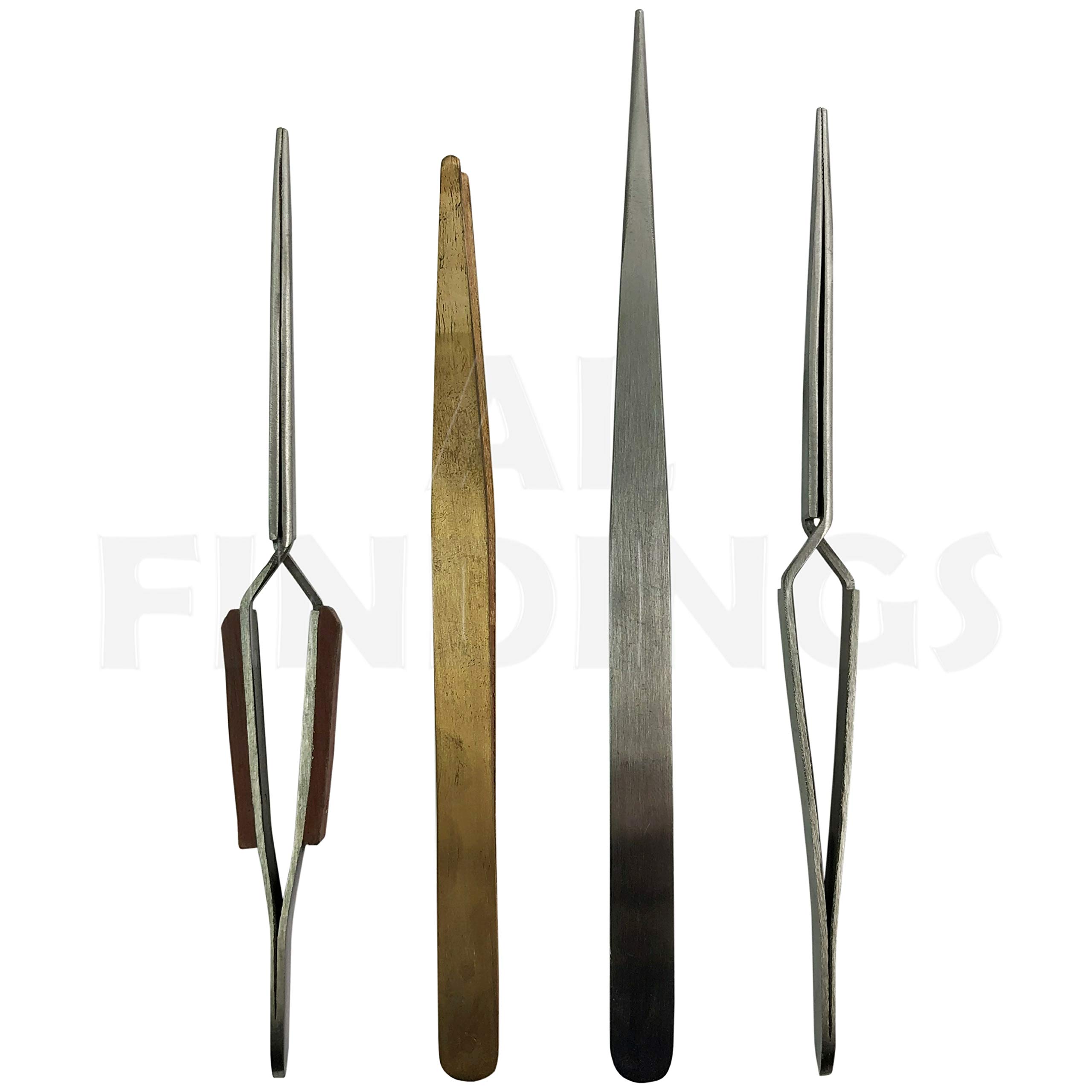 Jewellers Tools Bronze 4 Soldering Tweezers : Set Copper Insulated Negative Locking Solder Tools Repairs (145)