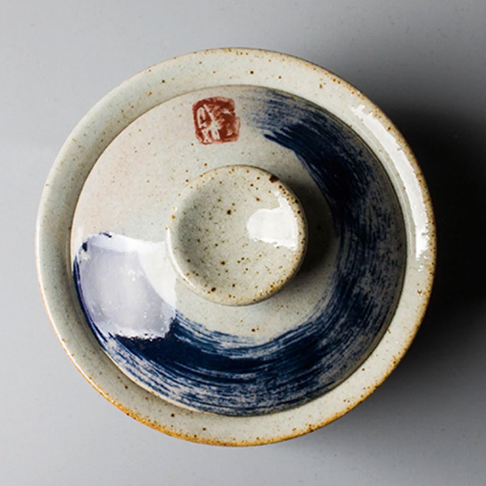 Gaiwan Zuppiera in ceramica Gaiwan dipinta a mano Zen con coperchio Ciotole da tè vintage per camera da letto, regalo per le vacanze, Travel Expo Tazza te