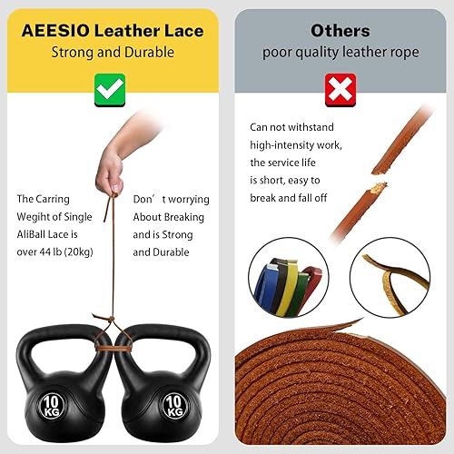 Miniatura 2 de Yeesio Softball Baseball Glove Lace, Mitt Lace Repair Kit Includes 2 Leather Laces and Lacing Needle for Catcher's Glove