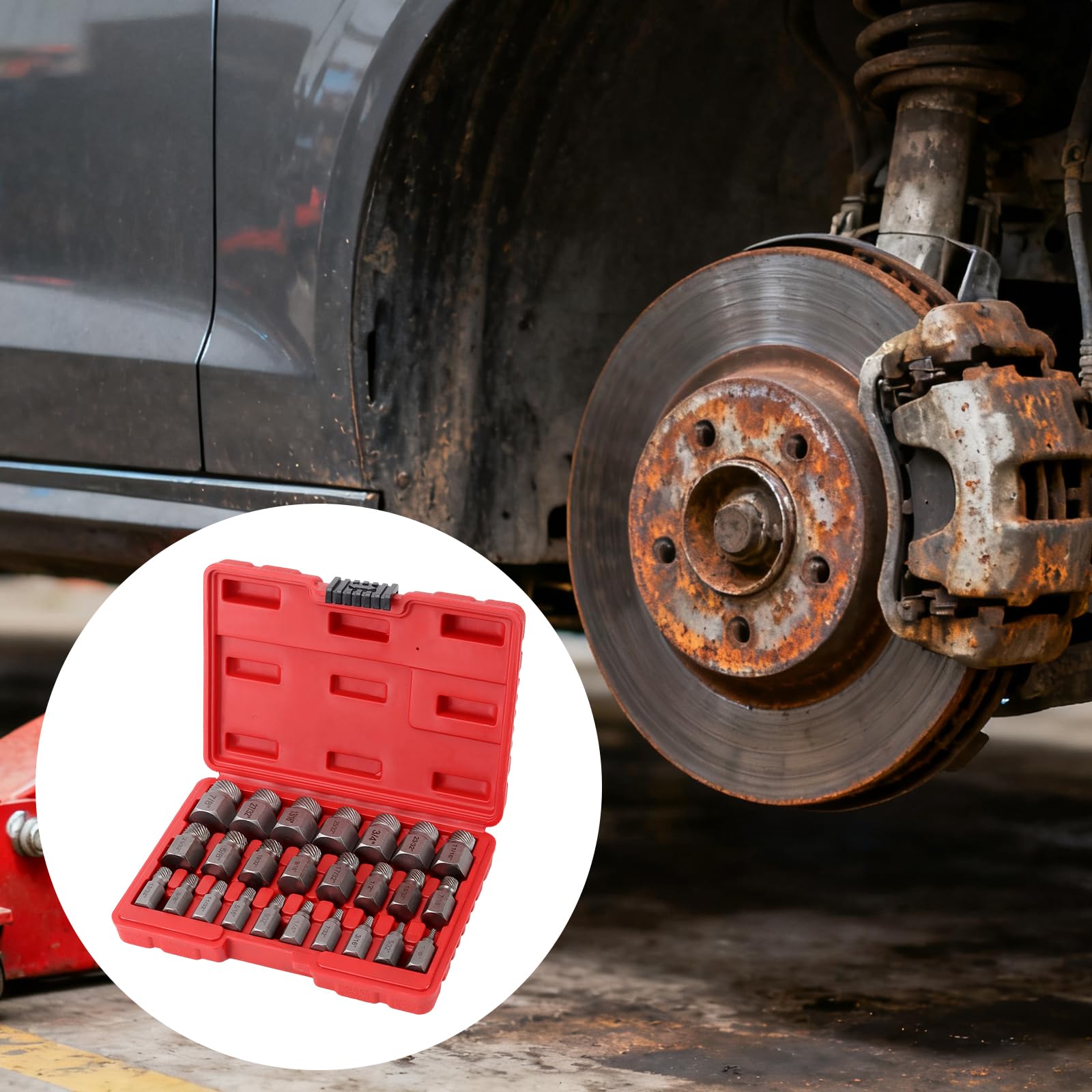 Juego de destornilladores de 25 piezas con bolsa de transporte, destornillador izquierdo y extractor de pernos para tornillos dañados – Herramienta profesional para quitar pernos rotos y