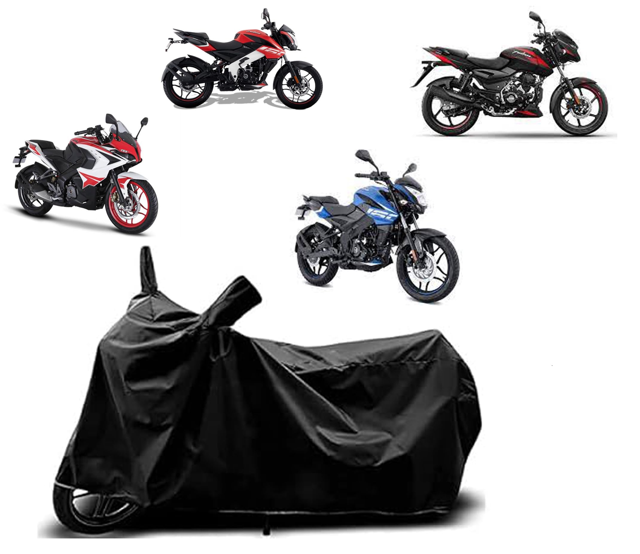 Willton™ - Two Wheeler Cover for All Bajaj Pulsar 125-150, NS-160 & NS-200,180F- 220F New Bike Cover with Waterproof and Dust Proof Premium Polyester Fabric_Large Size (Black Stripe) (B08YP5L98Q) Amazon Price History, Amazon Price Tracker