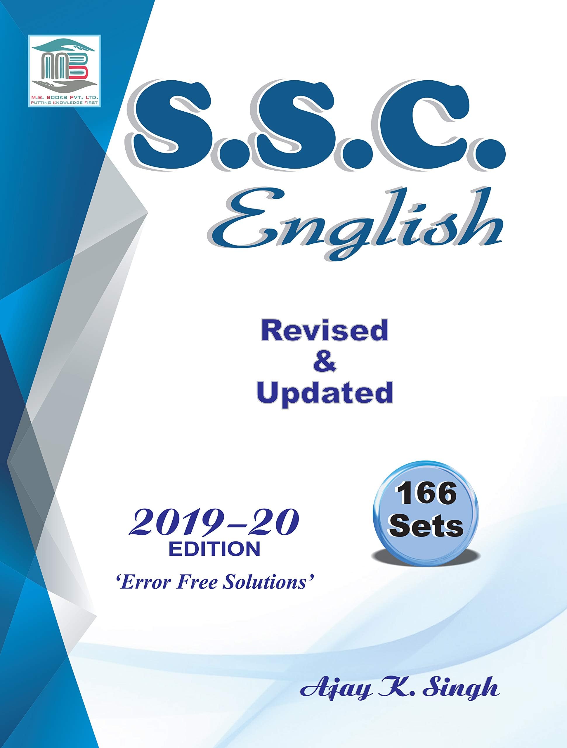 SSC English Revised & Updated Previous Papers (2013 - 2019) 166 set Ajay Singh MB Publication Latest Edition 2019 - 2020 Paperback