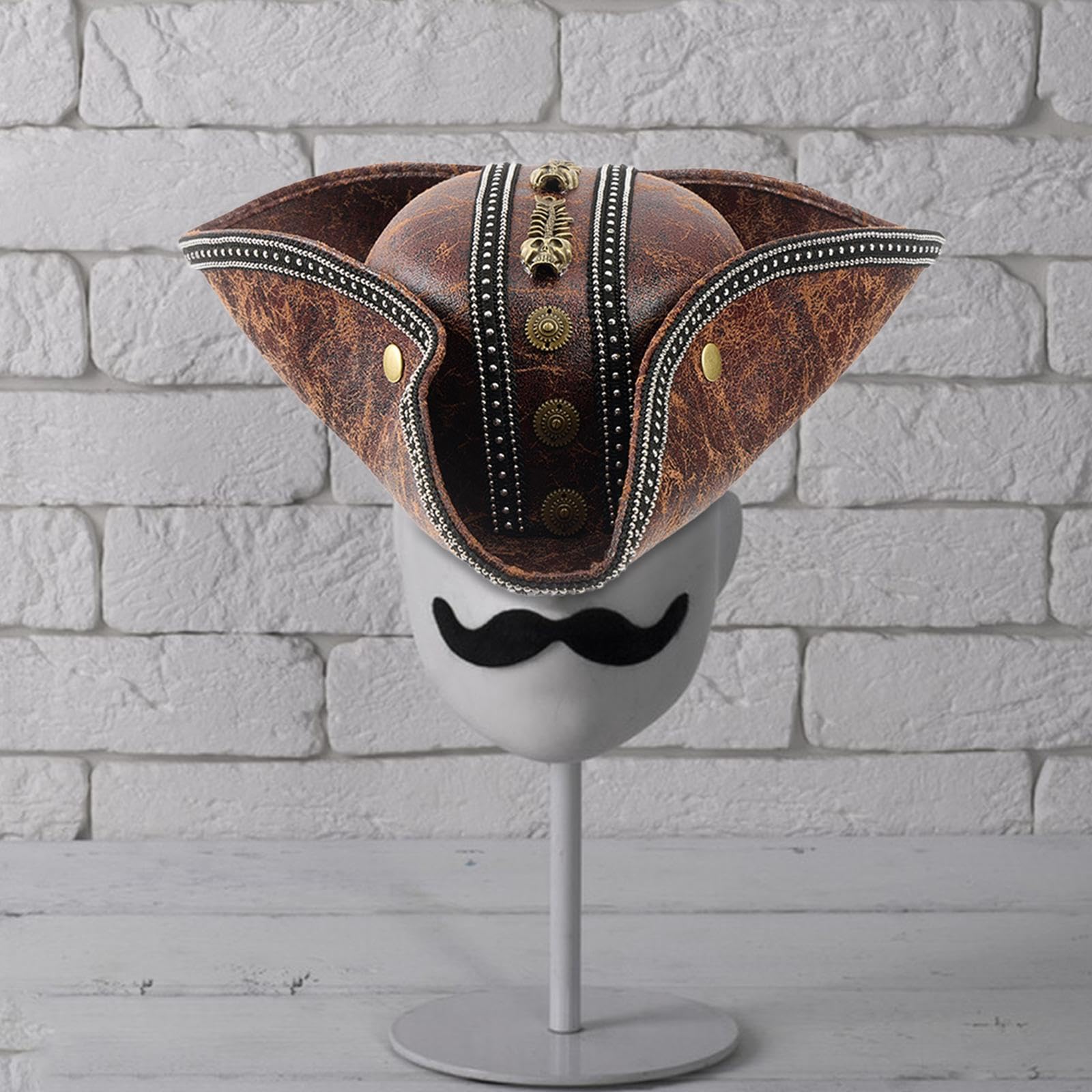 Cappello da pirata a per uomo e donna, accessori per costumi di Halloween e feste in maschera