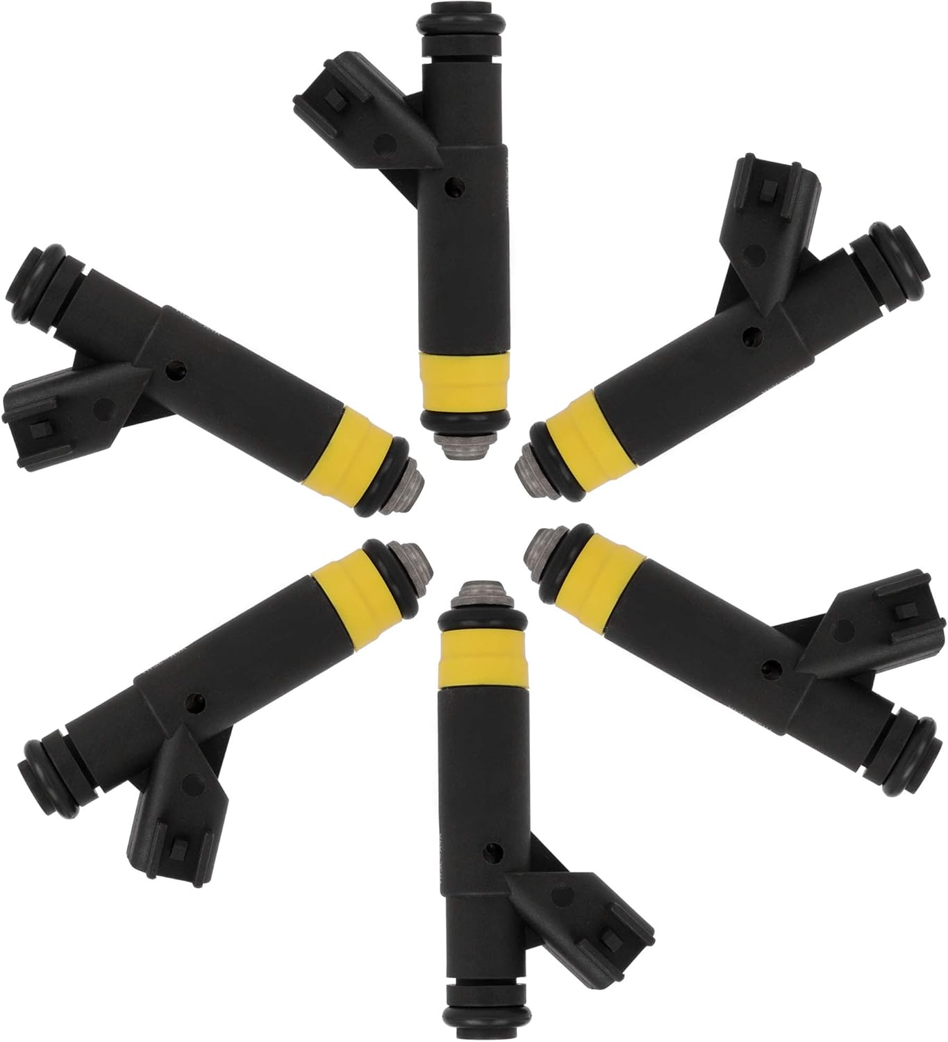 822-11162 6 Pieces Petrol Fuel Injectors fit for 2001-2003 for Ford for F-150 4.2L, 2004 for Ford for F-150 Heritage 4.2L, 2000-2001 for Ford for Mustang 3.8L 1 Holes Fuel Injector Kit