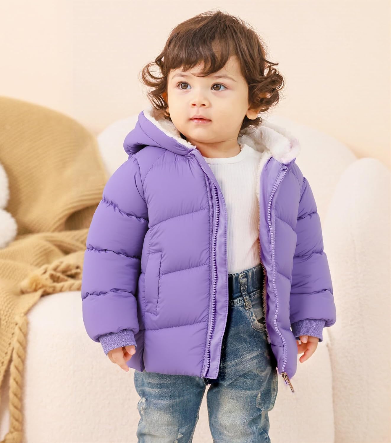 Baby Girls Boys Winter Coat Warm Fleece Jacket for Toddler Kids 6M-5T - Image 7