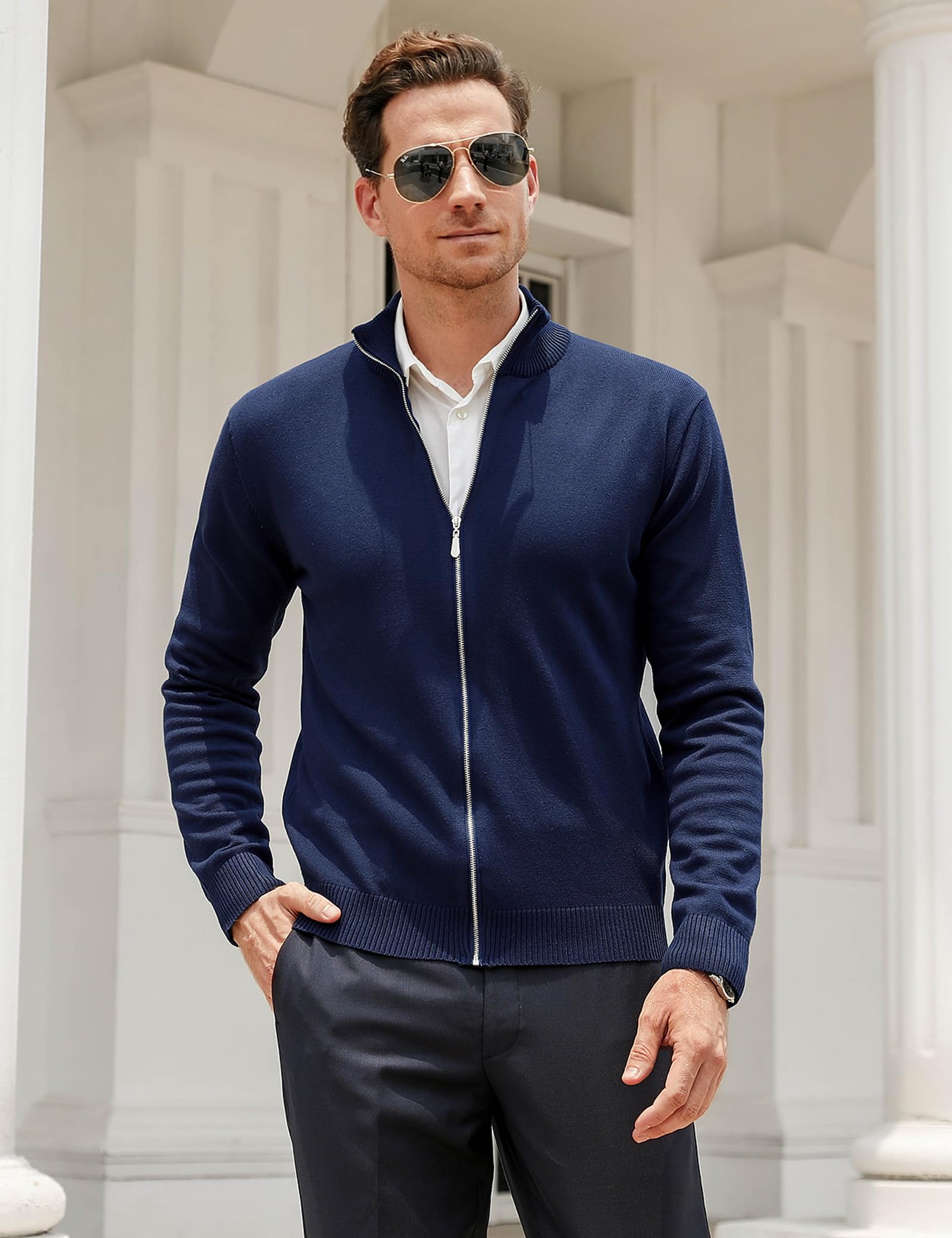 iClosam Maglione Uomo Invernali Pullover Giacca in Maglia Maglione con Zip Maglioncino Pullover Invernale Tenere Caldo