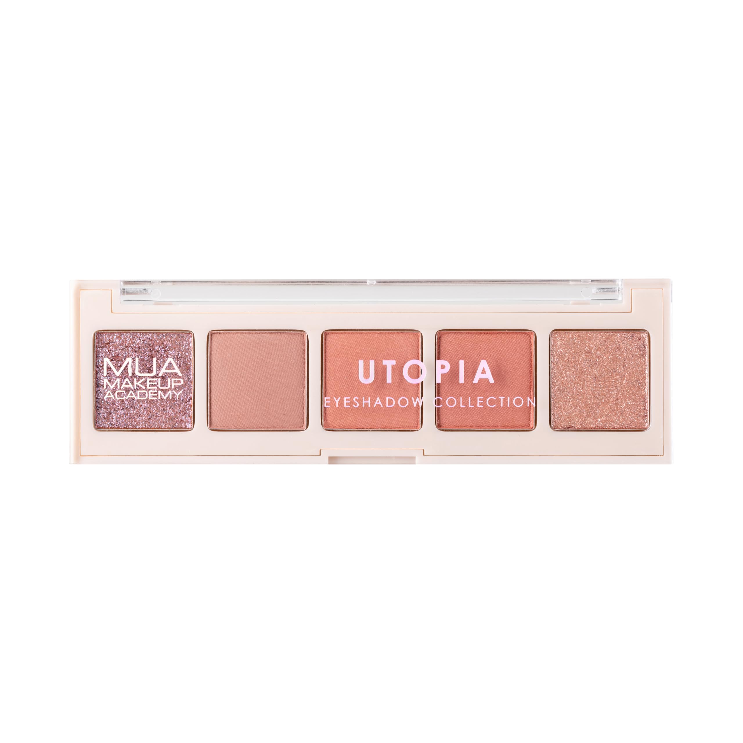 MUA Makeup Academy 5-Shade Eye Shadow Palette, Utopia, Highly Pigmented Matte & Shimmer Blend, Vegan and Cruelty Free