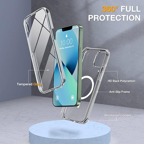 Miniatura 671 de Miracase Glass Series - Funda para iPhone 11 de 6.1 pulgadas, funda resistente de cuerpo completo mejorado con protector de pantalla de vidrio Negro