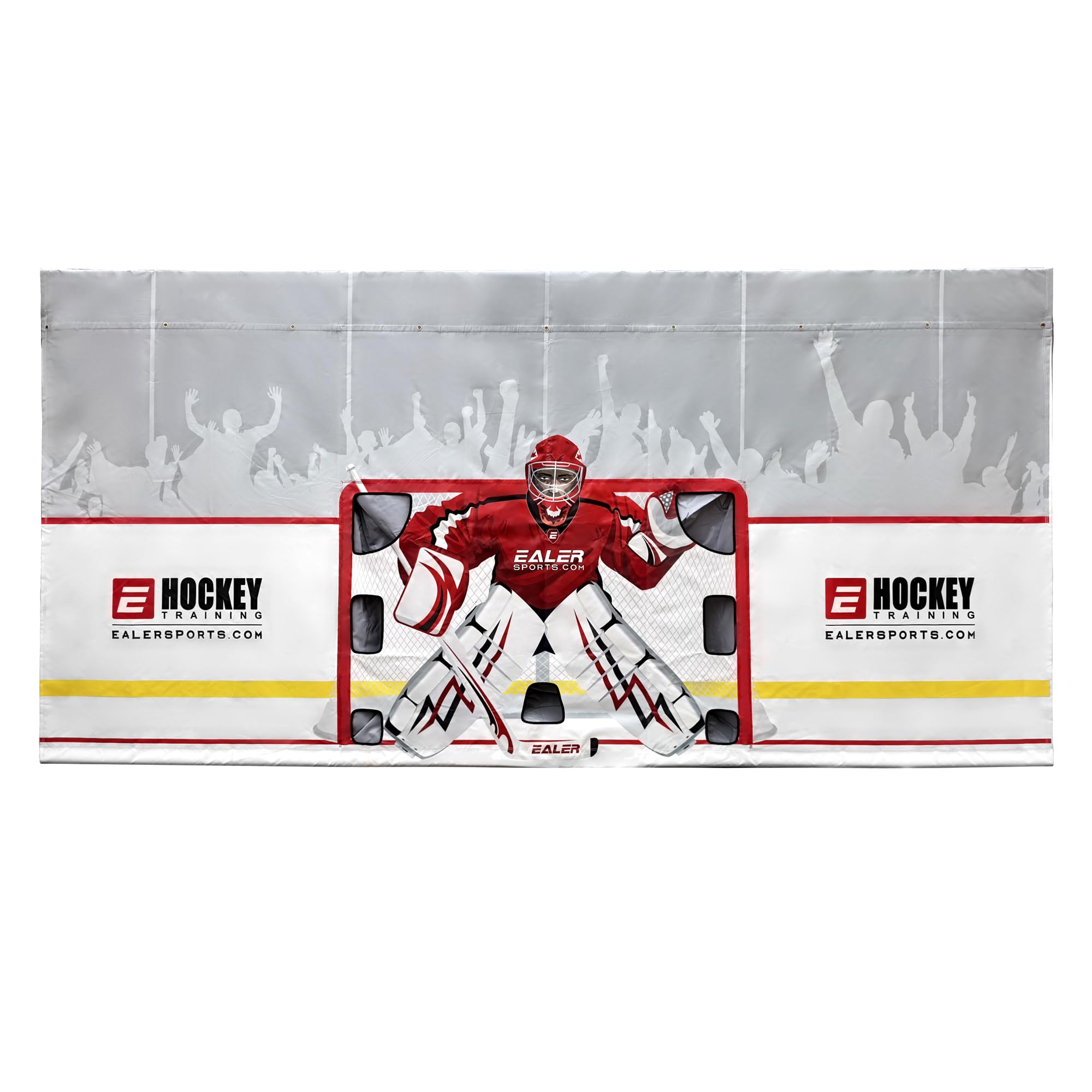 EALER HTST80 7FT/8FT x 16FT in 1 - Heavy Duty Hockey Shooting Tarp - Goal Practice Target -Built-in Shooter Tutor – Great Hockey Net Replacement - Garage & Wall Protection