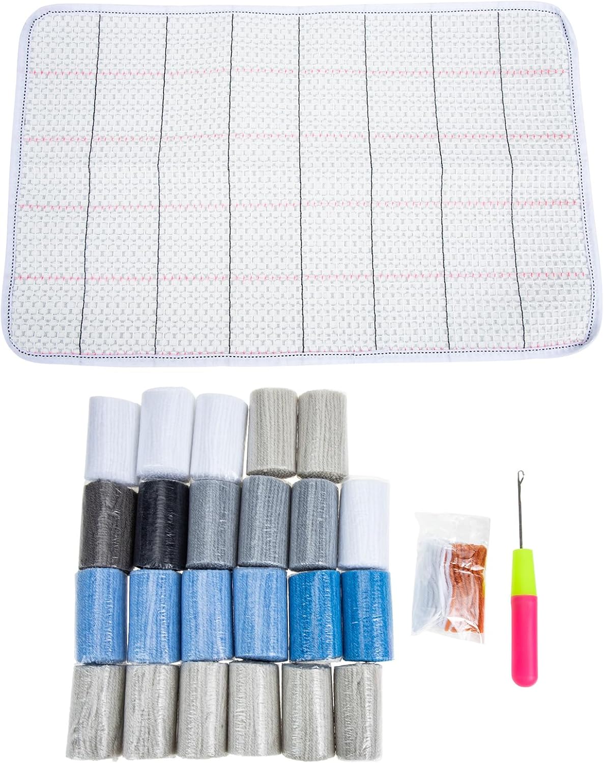 TOKIDNY DIY Latch Hook Rug Kit 50×30cm Home Rug DIY Supply with Yarn for Adults Crochet Latch Hook Kit for Needlework and Craft for Living Room