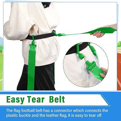 Vista 37 de Hungdao Cinturones y banderas de fútbol para 12 jugadores, cinturones de fútbol ajustables para niños, adolescentes, adultos, entrenamiento en Rojo