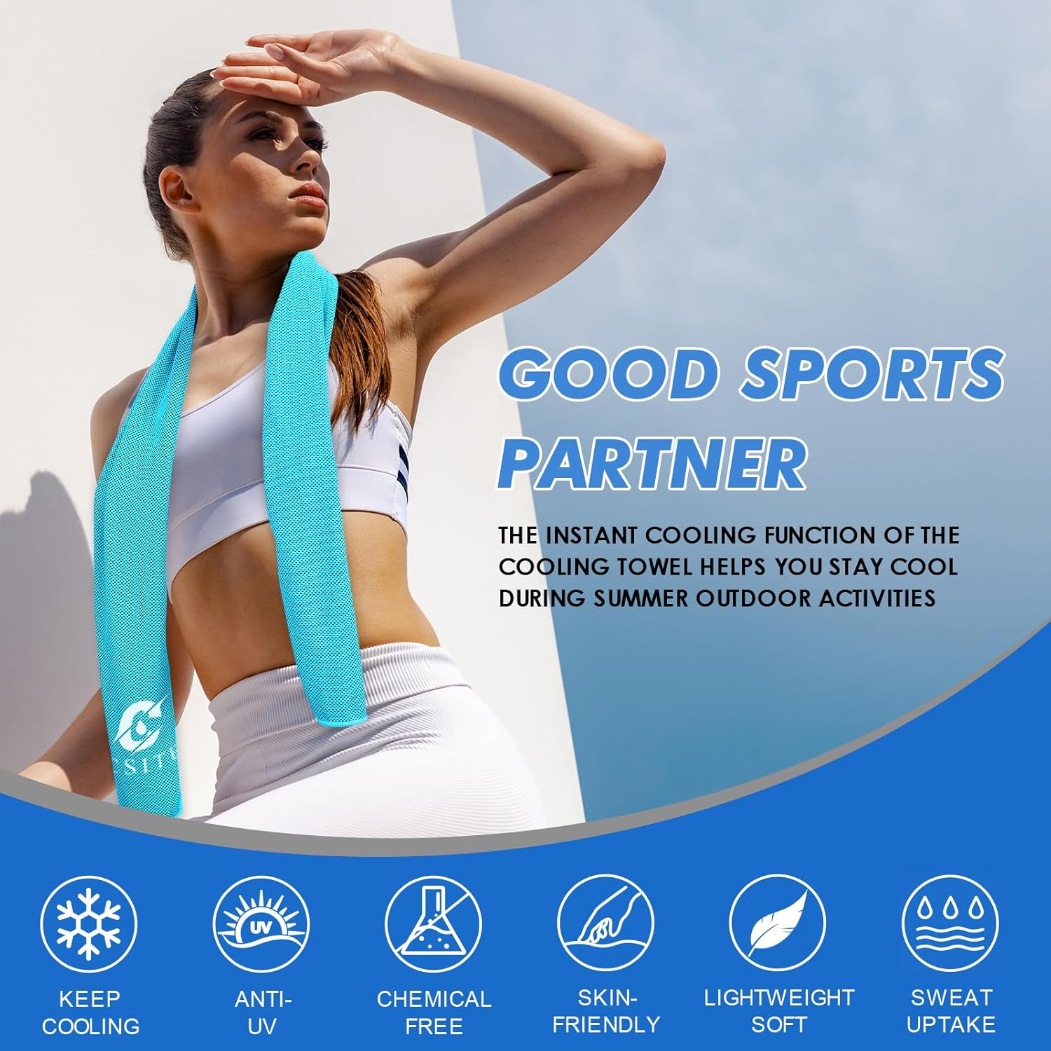 20 Pack Cooling Towels (47"x12") for Neck and Face, Ice Towel for Hot Weather, Soft Breathable Chilly Gym Towels, Microfiber Towel for Work Out, Yoga, Running, Camping & More Activities