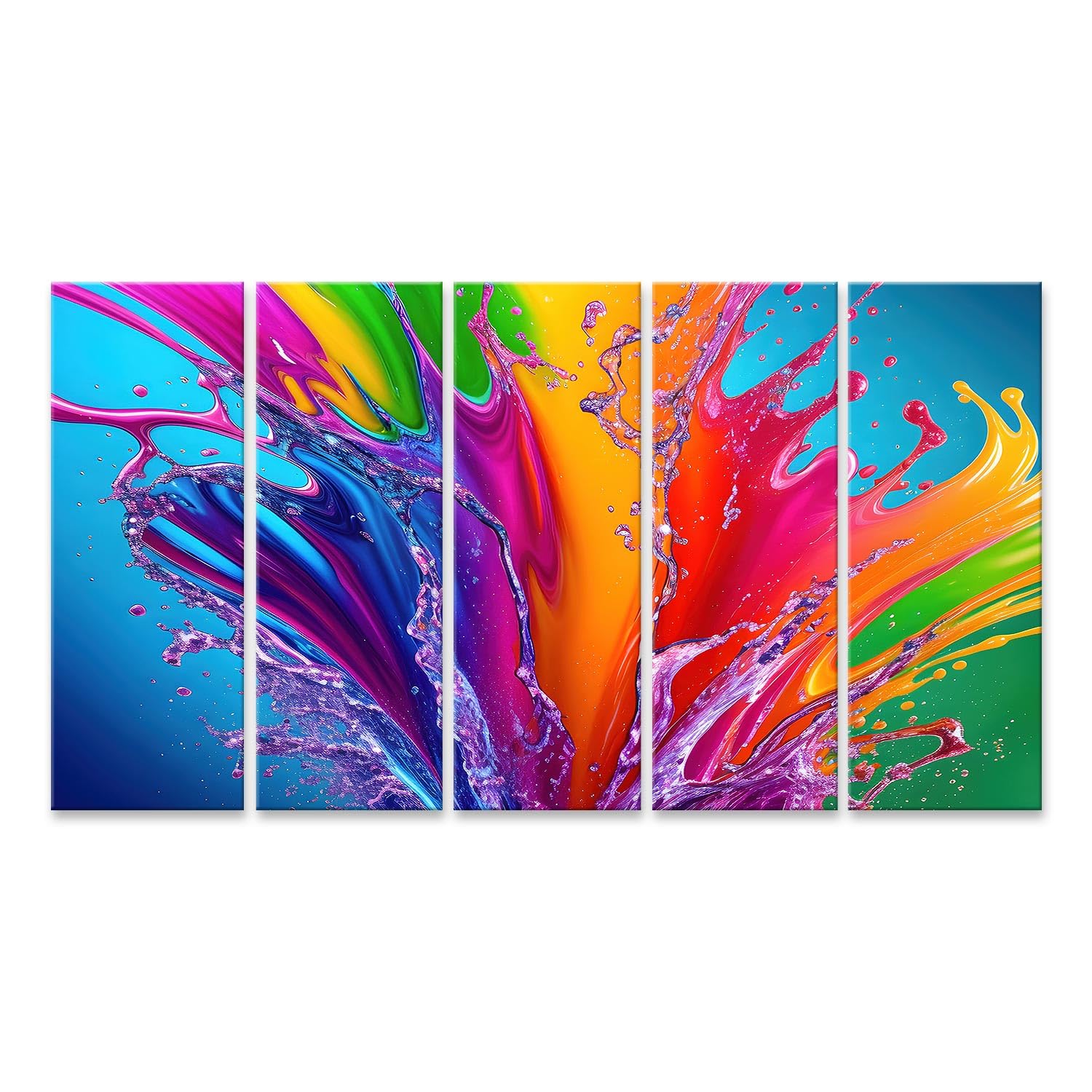 islandburner Cuadro sobre lienzo Colorido Salpicaduras de pintura Abstracto Imágenes Murales Póster