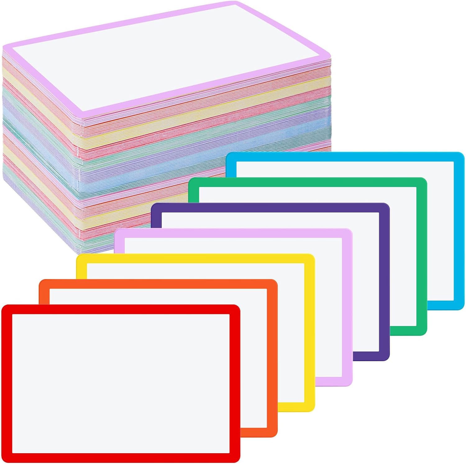 Harloon 100 Pcs Dry Erase Index Cards Laminated Cards Reusable Dry Erase Note Cards