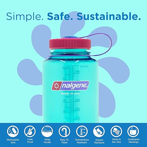 Miniatura 3 de Nalgene Sustain - Botella de agua de Tritan sin bisfenol A hecha con un 50 % de material derivado de restos de plástico, 32 fl oz, boca ancha