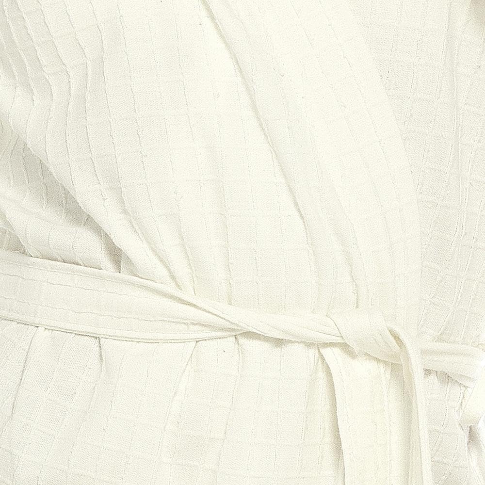 A2Z Accappatoio da donna in 100% cotone, a nido d'ape, leggero, con maniche a 3/4, cintura e tasca, morbido kimono, per casa, hotel, pigiameria da donna, taglie dalla 40 alla 54