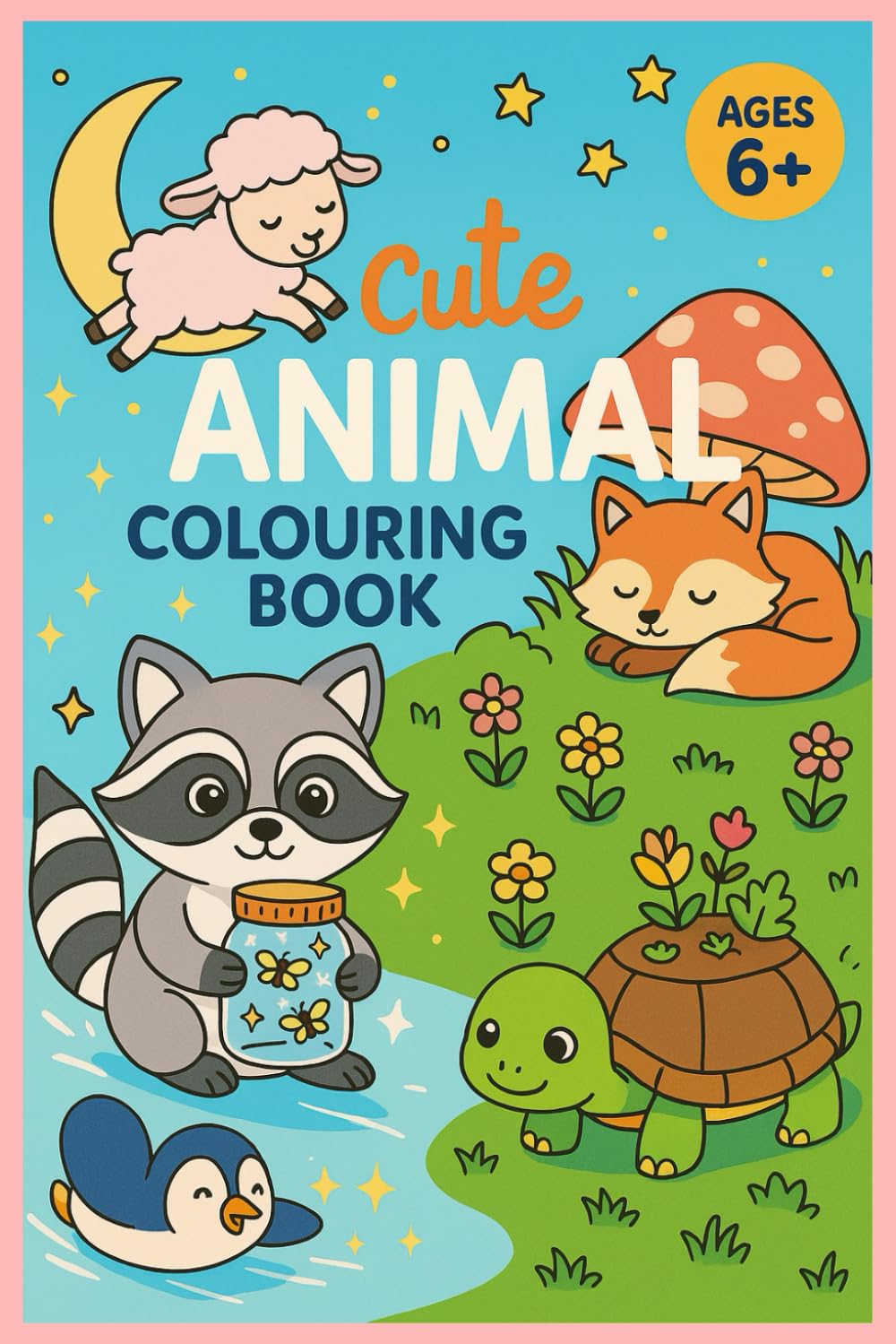 Cute Animal Colouring Book: Collection of animals for kids aged 6+ to colour