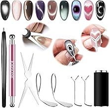 JODSONE Cat Eye Magnet Set for Nails, Heart Cat-Eye Magnets Tool,3 in 1 Cylinder Cat Eye Magnet with Ball Magnets, Magnetic Nail Art Pen, French & Black Hole Nail Magnet Guides for Cat-Eye Nail Effect