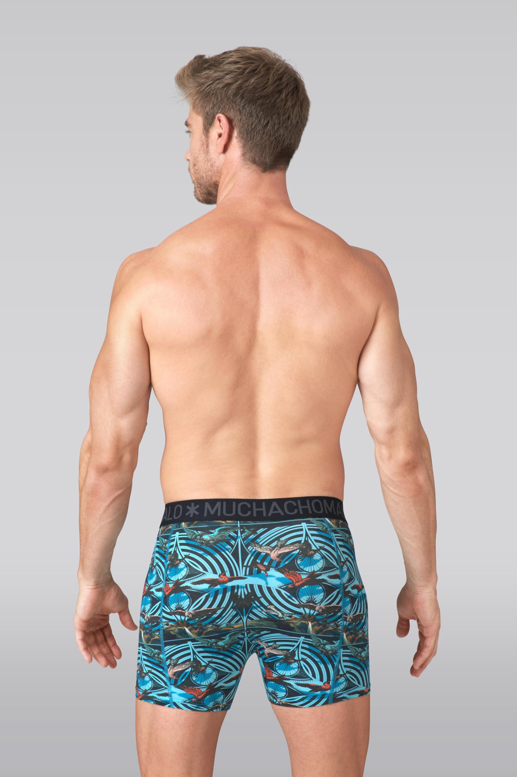Muchachomalo Uomo Boxer 3-Pack, Tinta Unita, Microfibra, Fascia Elastica