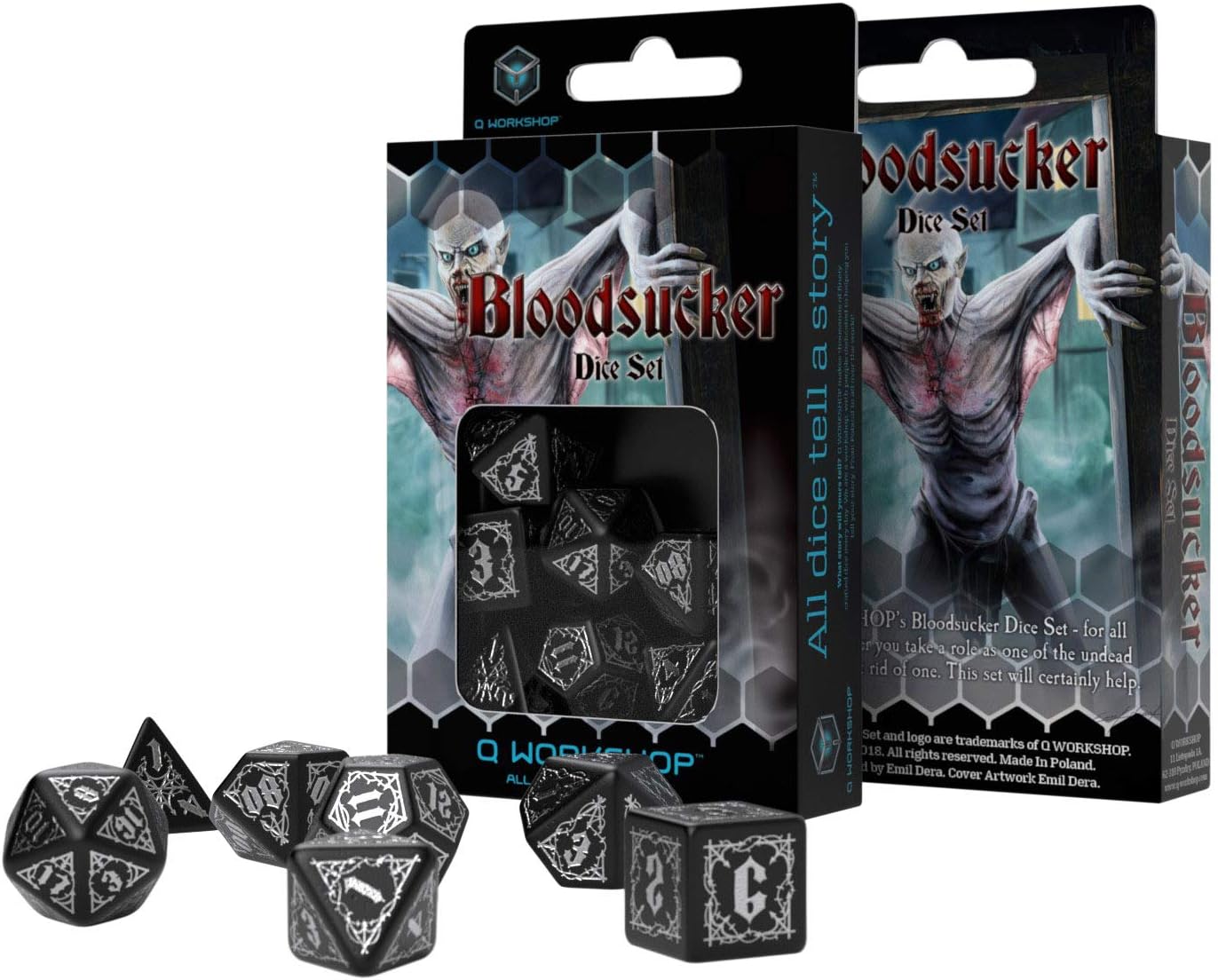 Bloodsucker Dice Set Black & Silver