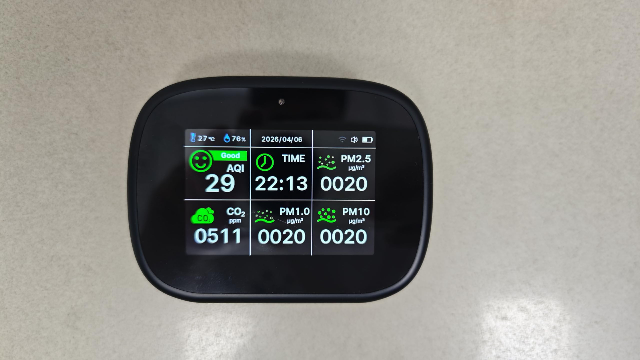 18-in-1 Smart Air Quality Monitor - Indoor WiFi Air Quality Detector with Dual Chip, Real-Time for AQI, CO2, PM2.5, PM1.0, PM10, TVOC, HCHO, Time Display, Temperature & Humidity with APP (Black-Black)-picture-23