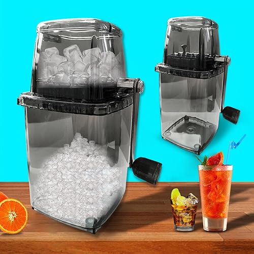 Miniatura 3 de Yimin Trituradora de hielo - Máquina trituradora de hielo de manivela para el hogar  Máquina de hielo portátil con cuchillas de acero inoxidable