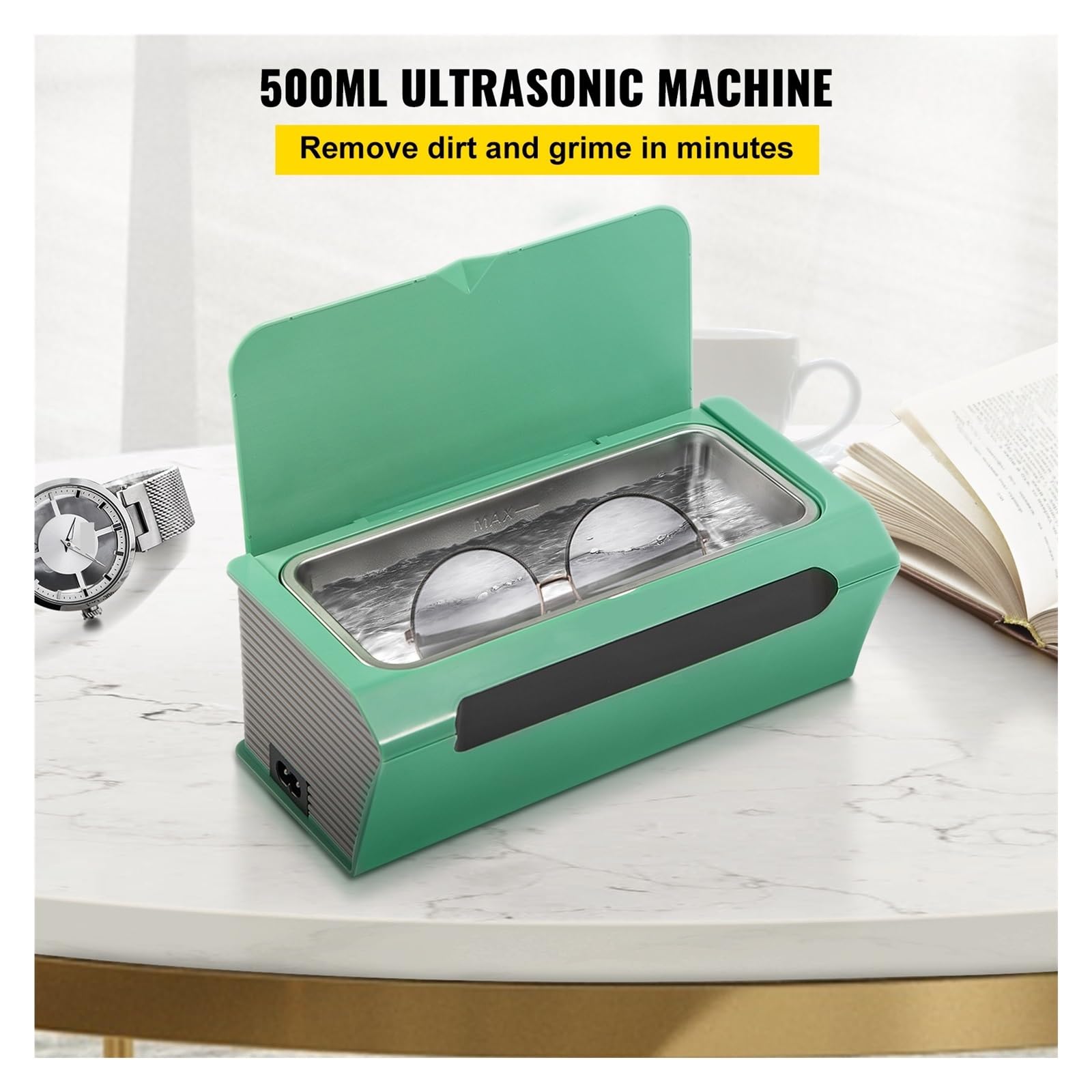 500ml Ultradźwiękowy Mini Przenośny Pralka Ultradźwiękowa Kąpiel Urządzenia Czyszczące Sonic Do Szkła Sprzęty Domowe Super Wydajne Czyszczenie