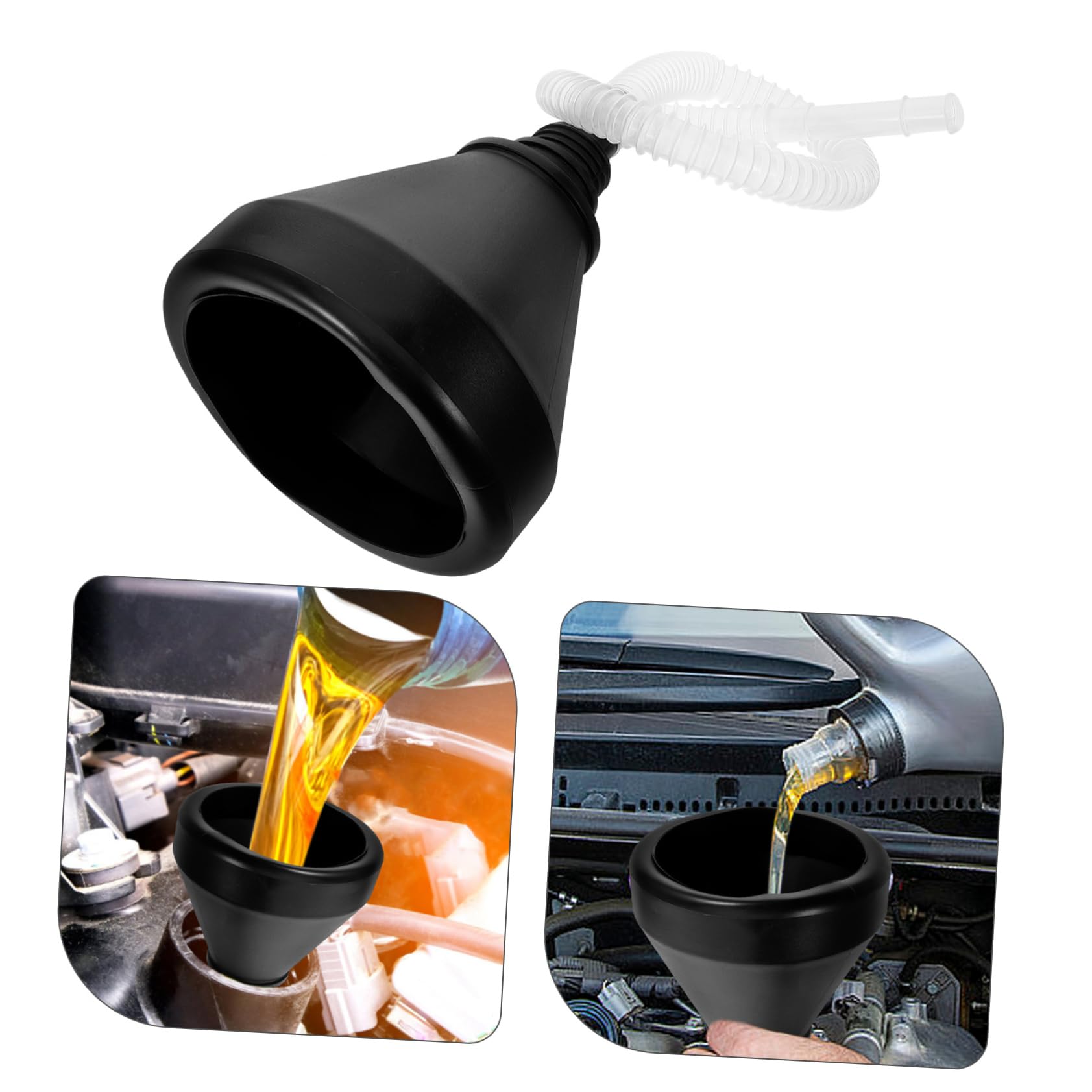 Gatuida 3piezas Embudo De Extra Cuello Flexible Embudo De Resistente Para Automóviles y Motocicletas Filtrado Integrado Para Protección Del Motor Para Combustible y Gran Capacidad Sin