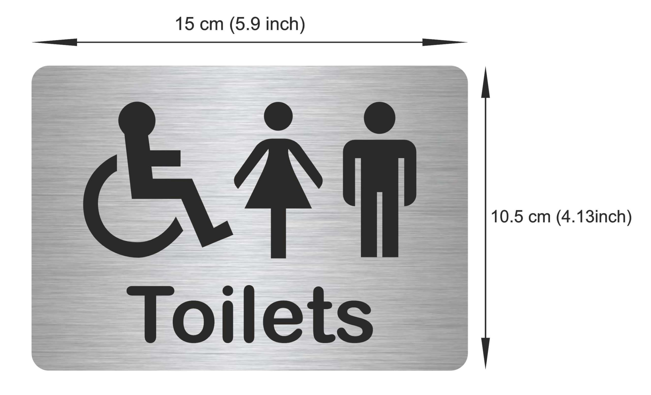 Customcard Ltd Set of 5 Aluminium Signs: Toilets, Male, Female, Accessible, Baby Chang sign-high quality - Image 2