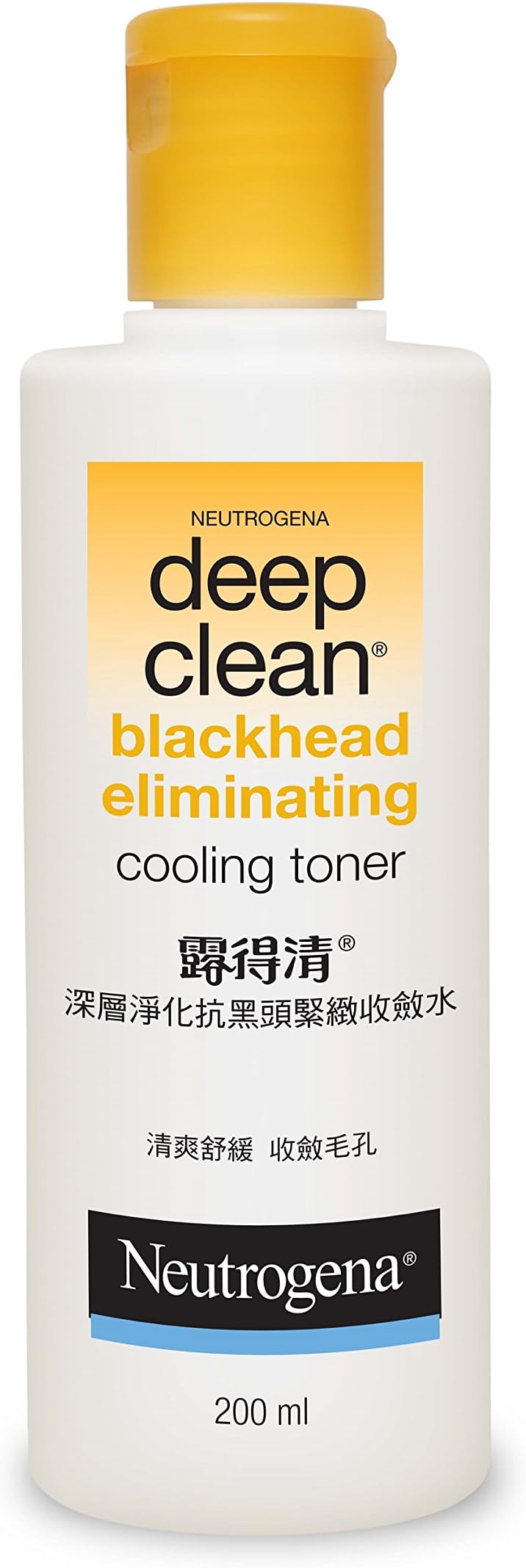 Neutrogena Deep Clean Blackhead Eliminating Cooling Toner Liquid | With Salicylic Acid | Pack of 1, 200ml
