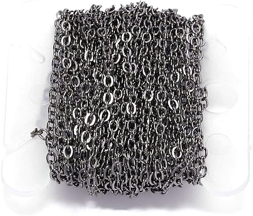 Miniatura 10 de Cadenas de eslabones de latón bañadas en oro de 1.52.02.50.138 in, cadenas de eslabones a granel para fabricación de joyas, materiales de bricolaje,