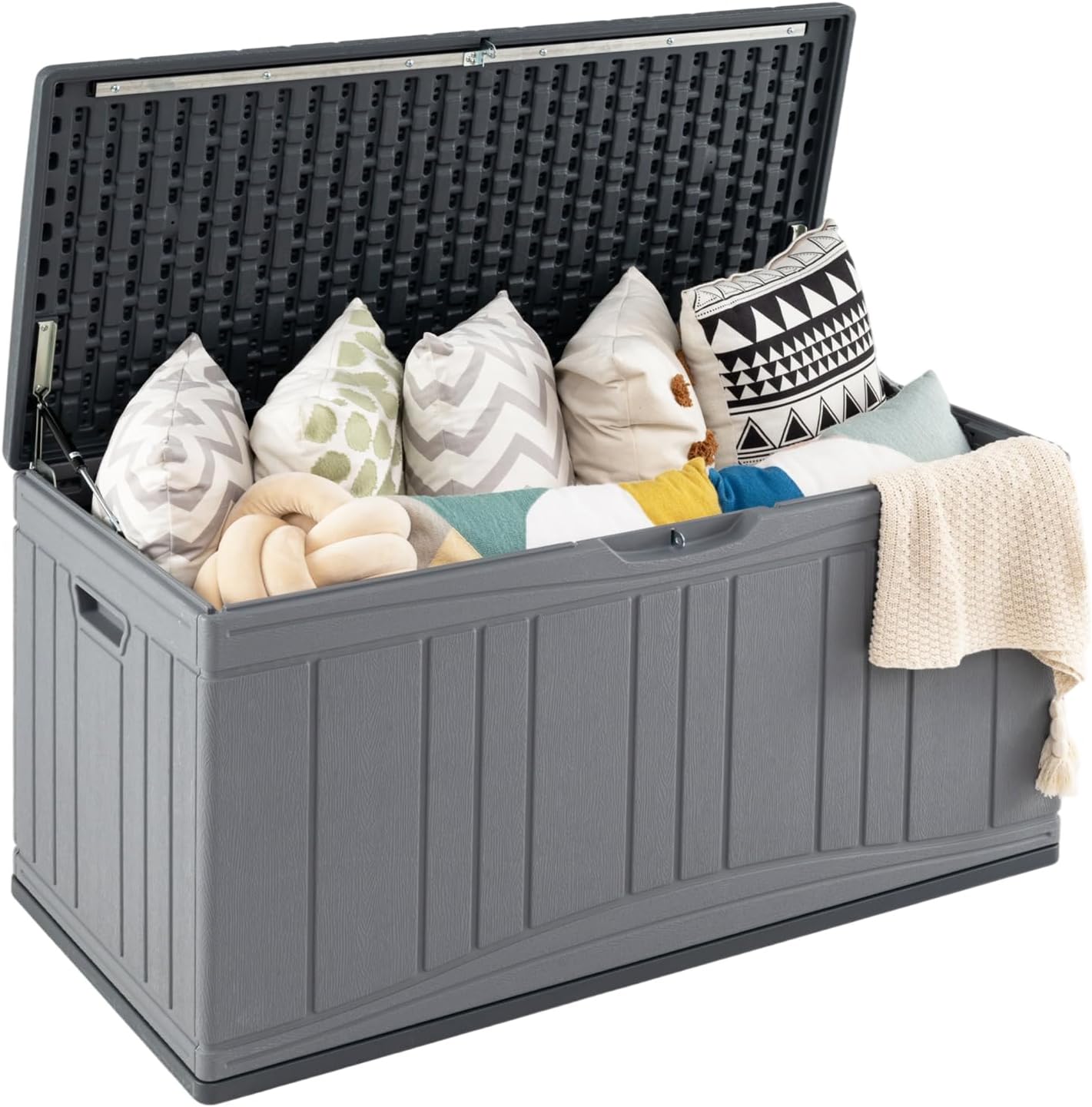 COSTWAY Baule da Esterno 300L Impermeabile in Resina Grigio