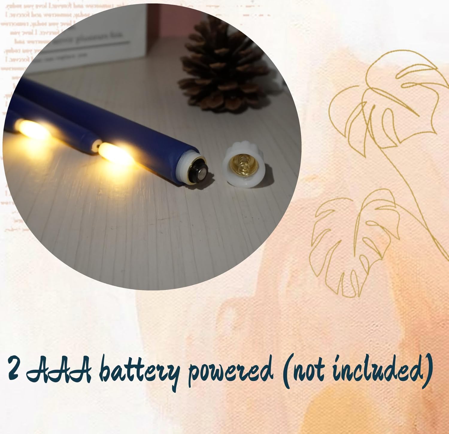 Navy Blue Flameless Taper Candles with Remote Timer, Flickering Battery Powered LED Candlesticks Set of 3