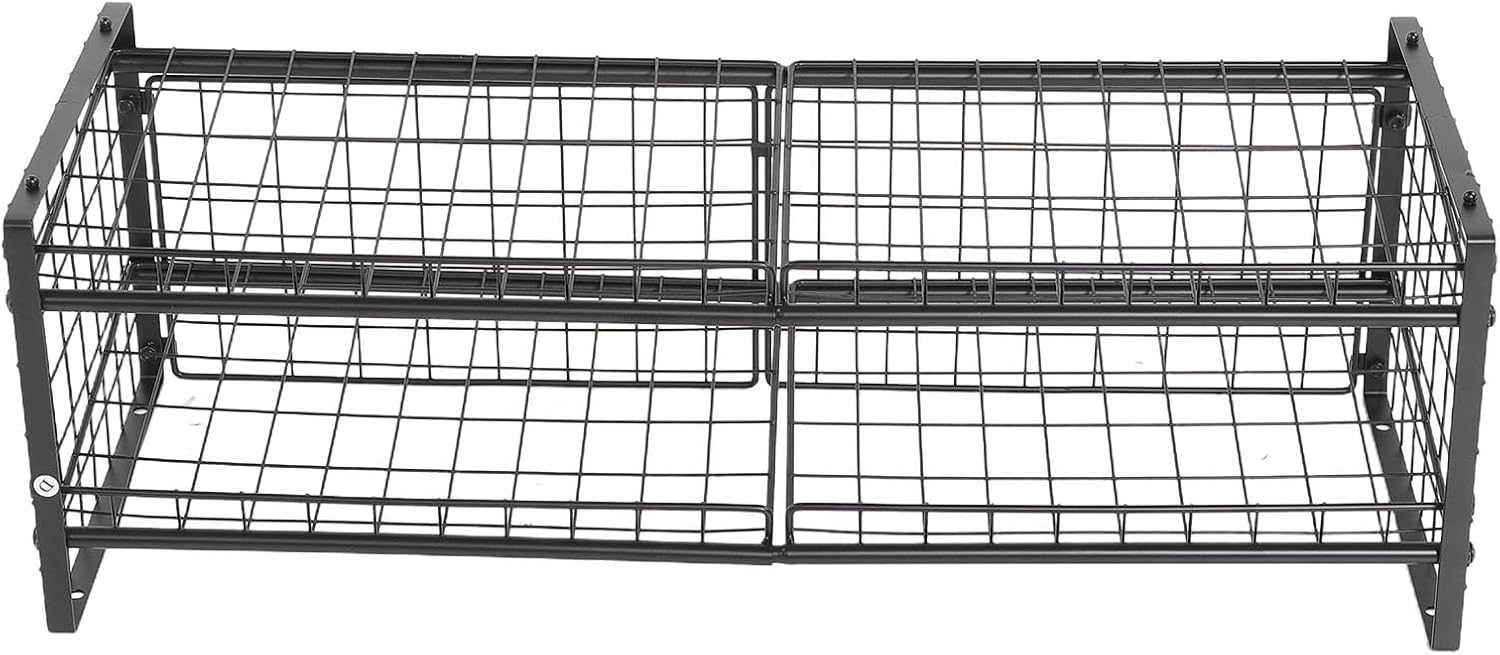 Aramox 2 Tier Can, Carbon Steel, Holds 64 Cans, Inclined Shelf, Ideal for Storage